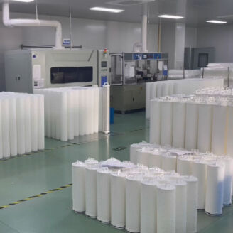 60인치 고흐름 필터 카트리지는 높은 먼지 수용 용량과 110m3/h의 물 정화 흐름률을 갖는다.