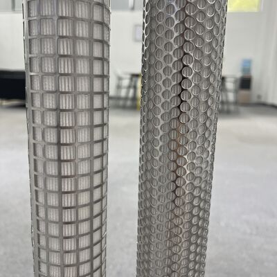 PLZ Series PP Pleated Filter Cartridge with Stainless Steel Outer Cage for 0.1um Micron Filtration and 80℃ Max Temperature