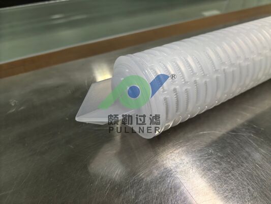 40 인치 PTFE 플레이트 필터 카트리지는 높은 흐름 속도 화학 및 고 순수 액체 필터링을 위해 빨간색 실리콘