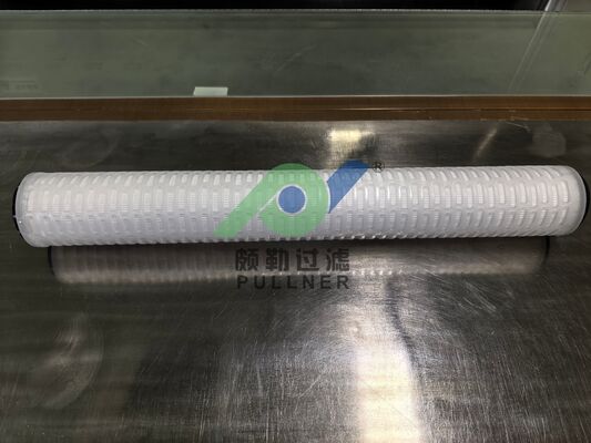 40 인치 PTFE 플레이트 필터 카트리지는 높은 흐름 속도 화학 및 고 순수 액체 필터링을 위해 빨간색 실리콘